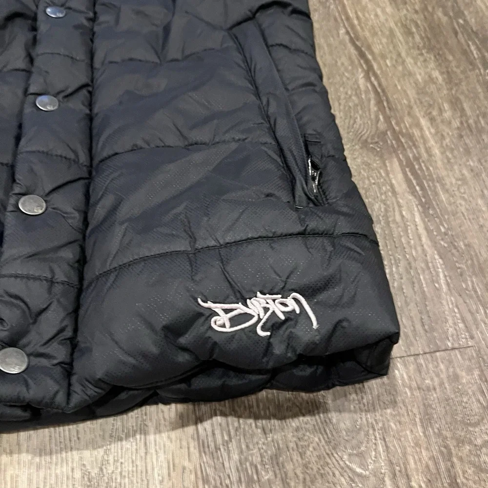 Burton Women's Full Zip Button Puffy Rancher Black Nylon Vest Size XS